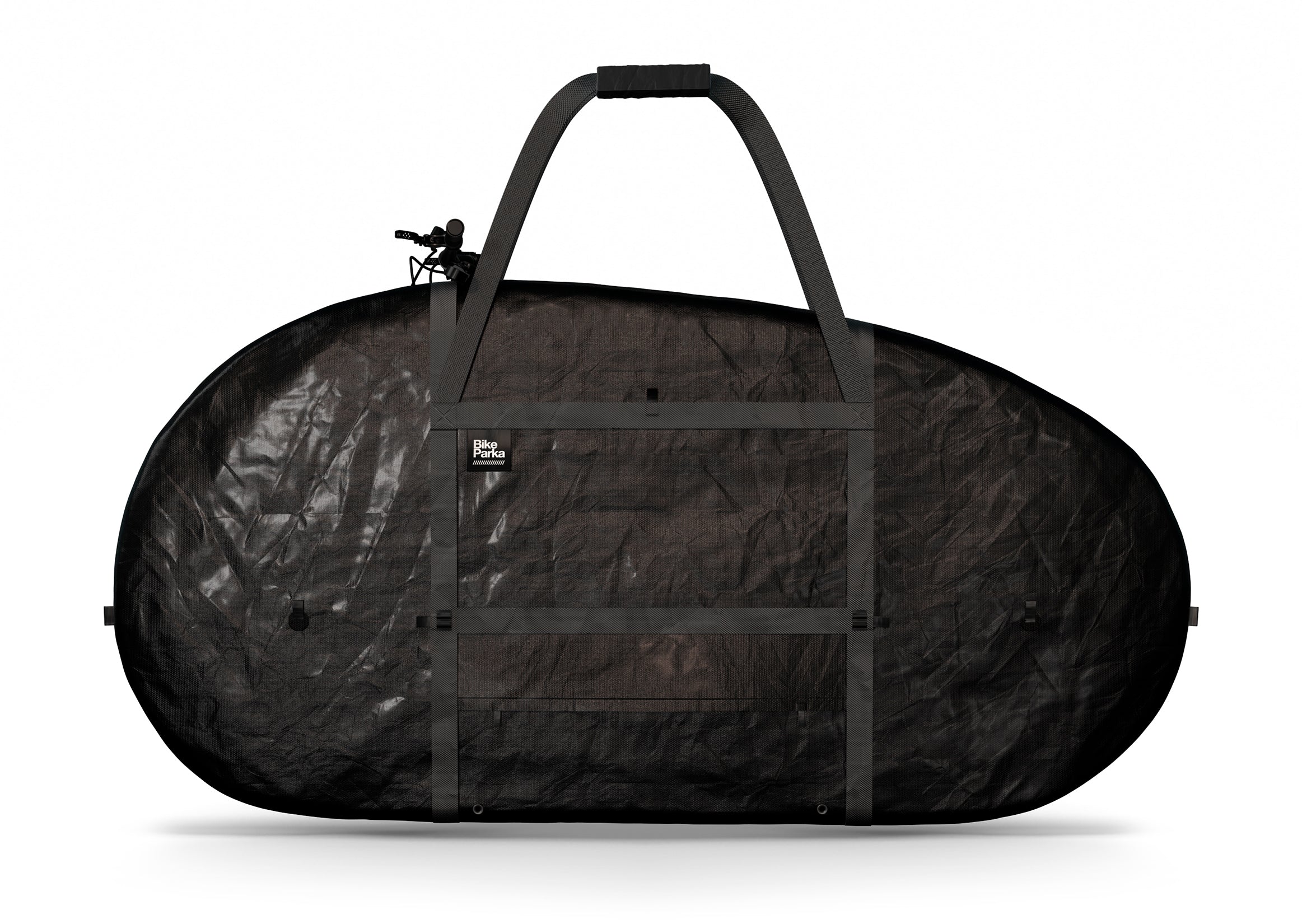 BikeParka RoughSac heavy-duty bike bag for indoor storage and travel